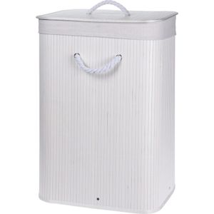 Witte bamboe wasmand 60 liter