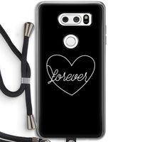 Forever heart black: LG V30 Transparant Hoesje met koord