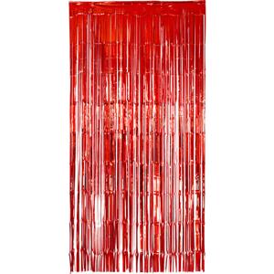 Folie deurgordijn versiering - rood - 200 x 100 cm - Feestartikelen - Brandvertragend