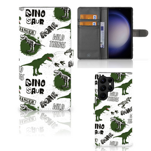 Telefoonhoesje met Pasjes voor Samsung Galaxy S23 Ultra Dinosaurus