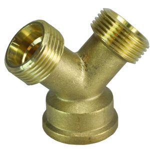 Messing Y-Stuk Connector 3/4"Bi - 2Xbuiten Aqua Splash
