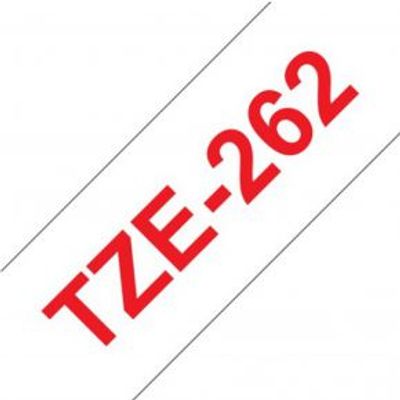 Brother Gloss Laminated Labelling Tape - 36 mm, Red on White