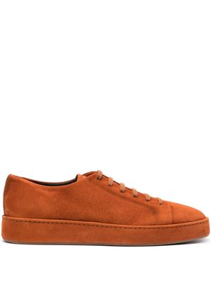 Santoni baskets en daim à lacets - Orange