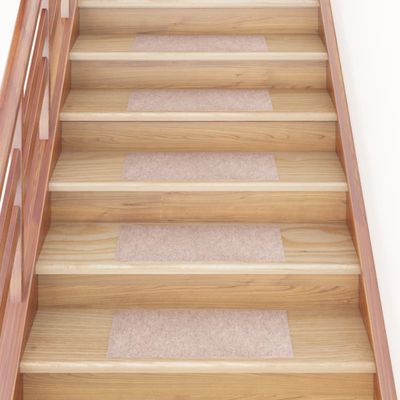VidaXL Trapmatten zelfklevend 15 stuks 60x25 cm lichtbruin rechthoekig