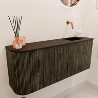 Toiletmeubel Mondiaz Joya | 101.6 cm | Meubelkleur Shadow | Faye wastafel Urban Rechts | Zonder kraangat(en)