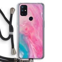 Roze explosie: OnePlus Nord N10 5G Transparant Hoesje met koord