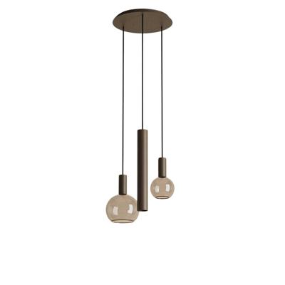 Hanglamp Riva rond 3 lichts platinum