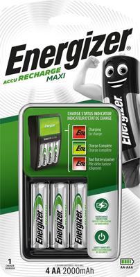 Energizer Maxi ACCU HR6 POW batterijlader + 2 AA 2000 mAh batterijen