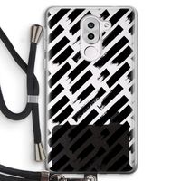 Zwarte vegen: Honor 6X Transparant Hoesje met koord