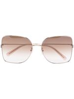 Gucci Eyewear lunettes de soleil à monture oversize - Or - thumbnail