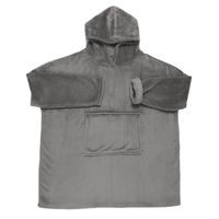 Flanellen fleece Oversized Hoodie plaid - Grijs - One Size - thumbnail