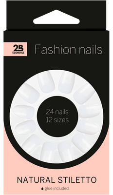 2B Nails Natural Stiletto