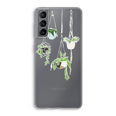 Hang In There: Samsung Galaxy S21 Transparant Hoesje