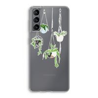 Hang In There: Samsung Galaxy S21 Transparant Hoesje