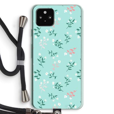 Small white flowers: Pixel 5a 5G Transparant Hoesje met koord