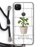 Kamerplant op vensterruit: Pixel 4a Transparant Hoesje met koord