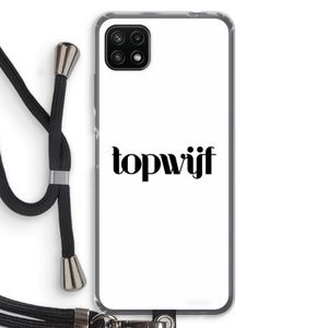 Topwijf Wit: Samsung Galaxy A22 5G Transparant Hoesje met koord