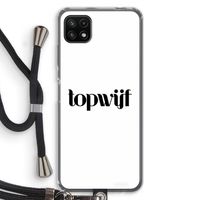 Topwijf Wit: Samsung Galaxy A22 5G Transparant Hoesje met koord