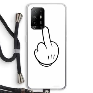 Middle finger white: Oppo A95 5G Transparant Hoesje met koord