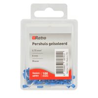 Adereindhulzen geisoleerd 0.75mm 14.0/8.0 mm blauw 100 stuks in doosje