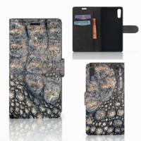 Sony Xperia XZ | Sony Xperia XZs | Telefoonhoesje | Met pasjeshouder | Krokodillenprint Sony Xperia XZ | Sony Xperia XZs | Telefoonhoesje | Met pasjeshouder | Krokodillenprint