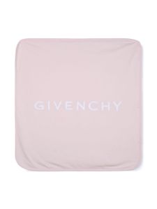 Givenchy Kids couverture en coton à logo imprimé - Rose