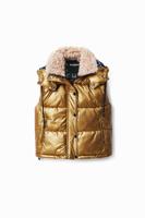 Gewatteerde bodywarmer met schapenvacht - YELLOW - XS - thumbnail