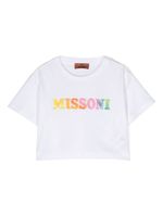 Missoni Kids t-shirt en coton à logo brodé - Blanc - thumbnail