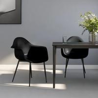 Eetkamerstoelen 2 st PP zwart - thumbnail