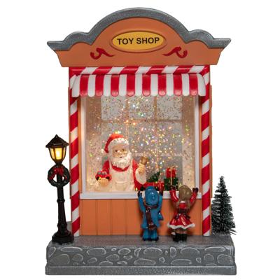 Anna's Collection Snowglobe speelgoedwinkel - met sneeuwpop - 22 cm - sneeuwbol?lantaarn