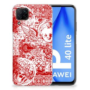Silicone Back Case Huawei P40 Lite Angel Skull Rood