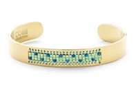 CO88 Collection 8CB-90127 - Stalen open bangle met Miyuki beads - one-size - goudkleurig