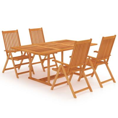 5-delige Tuinset massief teakhout