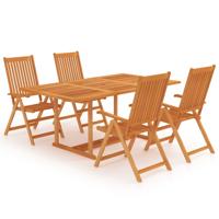 5-delige Tuinset massief teakhout