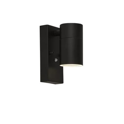 Searchlight WandspotSplot zwart met schemersensor - 14601BK