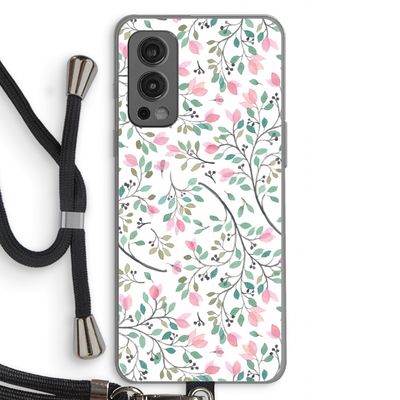 Sierlijke bloemen: OnePlus Nord 2 5G Transparant Hoesje met koord