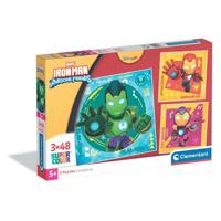 CLEMENTONI - 3x48 stuks - Vierkant Iron Man en zijn geweldige