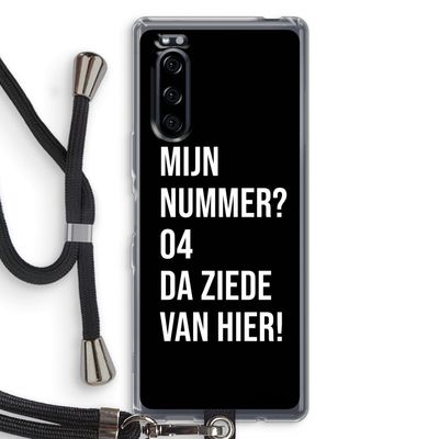 Da ziede van hier - Zwart: Sony Xperia 5 Transparant Hoesje met koord
