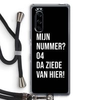 Da ziede van hier - Zwart: Sony Xperia 5 Transparant Hoesje met koord