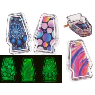 OOTB Glazen asbak glow in the dark 12x8cm
