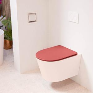 Wandcloset Mondiaz Lavie | Zonder spoelrand | Incl.Toiletzitting-Fire | Keramiek | Rosee