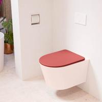 Wandcloset Mondiaz Lavie | Zonder spoelrand | Incl.Toiletzitting-Fire | Keramiek | Rosee