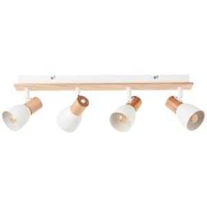 Brilliant PlafondlampDaintree 4-lichts wit met hout - 99867/75