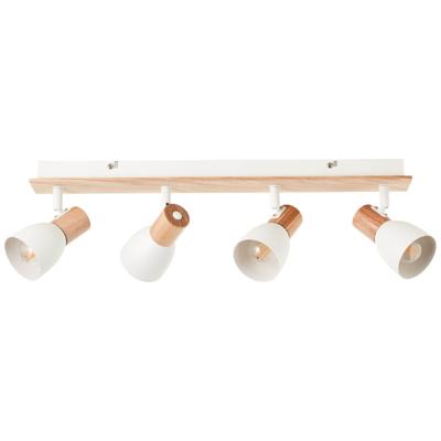 Brilliant PlafondlampDaintree 4-lichts wit met hout - 99867/75