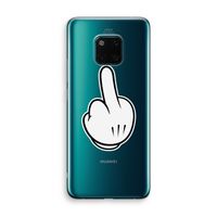 Middle finger white: Huawei Mate 20 Pro Transparant Hoesje