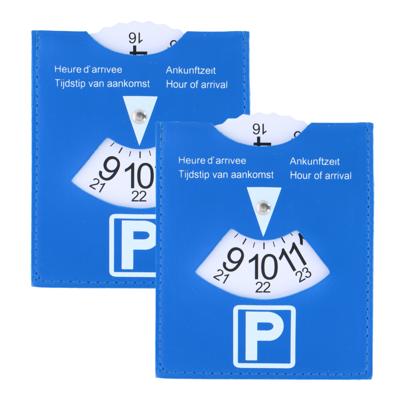 All Ride parkeerschijf - 2x stuks - draaischijf voor parkeren - 12 x 15 cm - blauw