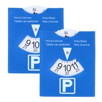All Ride parkeerschijf - 2x stuks - draaischijf voor parkeren - 12 x 15 cm - blauw