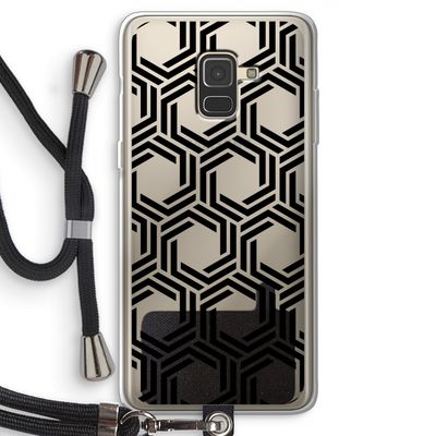 Geometrisch patroon: Samsung Galaxy A8 (2018) Transparant Hoesje met koord