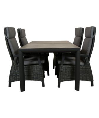 Qopps tuintafel kings 180 met 4 verstelbare Darwin tuinstoel