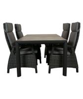 Qopps tuintafel kings 180 met 4 verstelbare Darwin tuinstoel